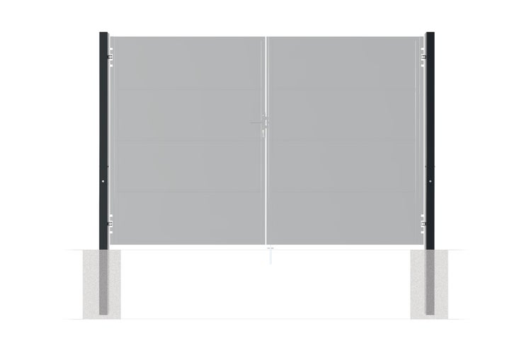 Set mit 2 DARIO-Eisenpfosten, 8 x 8 cm, H. 270 cm, Mattschwarz