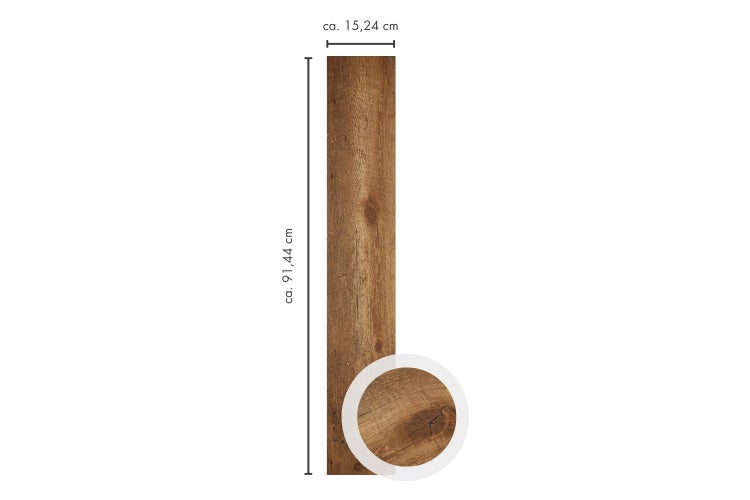 Vinylboden Diele mit Holzoptik Maße circa 91,44 cm mal 15,24 cm