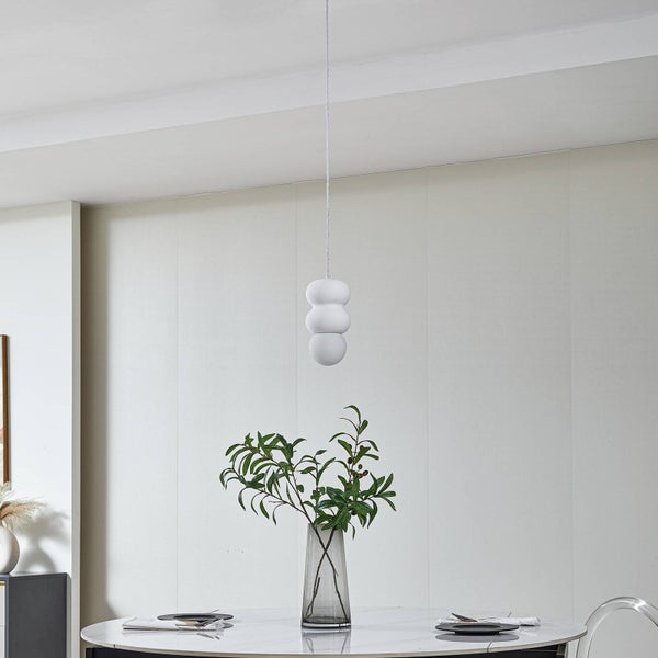 Lindby Pendelleuchte Nielson (Modern) in Weiß aus Gips/Ton (1 flammig, E27) - Deckenlampe Esstischlampe Hängelampe Hängeleuchte Wohnzimmerleuchte