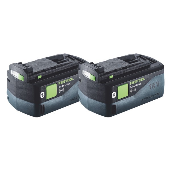 Festool Akku Set 2x BP 18 Li 5,0 ASI Akku 18 V 5,0 Ah / 5000 mAh Li-Ion ( 2x 577660 ) Bluetooth mit Ladestandanzeige
