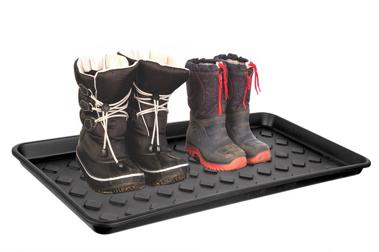 BigDean 2er Set Schuhabtropfschale Schuhablage groß - Abtropfschale für Schuhe - 71,5 x 34,5 x 3 cm - Schuhmatte mit erhöhtem Rand - Schuh-Abtropfschale für Regen, Herbst & Winter - Made in EU