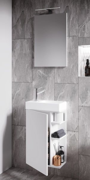 2-tlg Gäste WC Badmöbel Waschtisch Lumia Spiegel