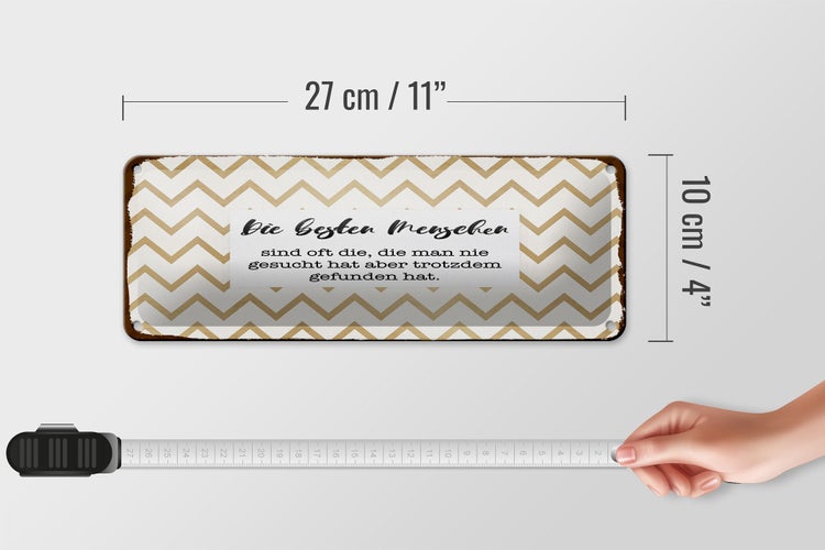 Blechschild Spruch 27x10 cm Die besten Menschen sind oft die Dekoration