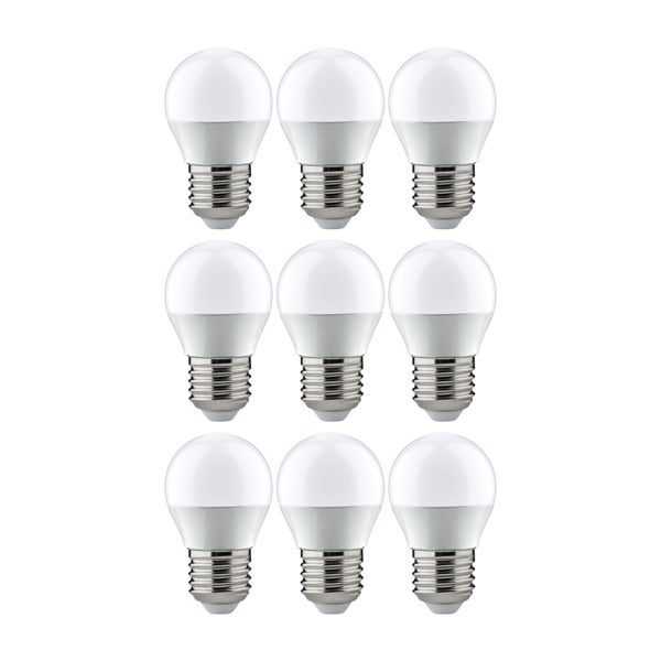Neun LED Lampen mit E27 Sockel in Tropfenform im Set