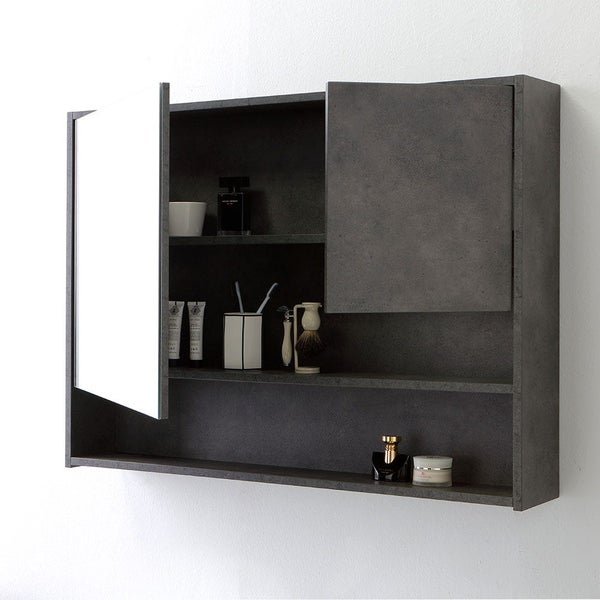 101 cm breiter Unterschrank mit Waschbecken und Spiegel im industriellen Stil | Vienna