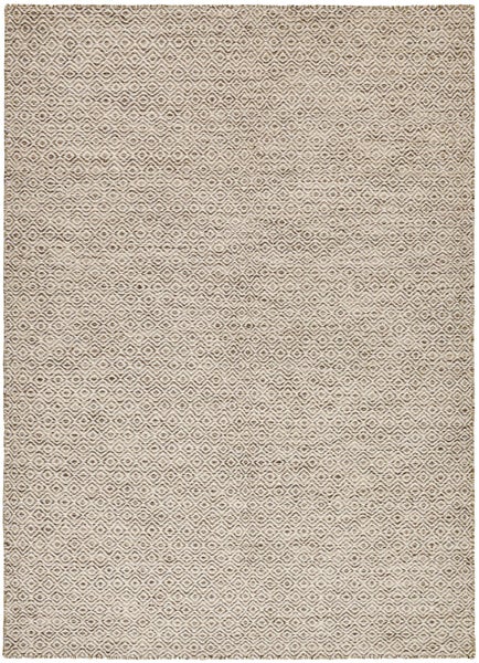 Wendbarer Wollteppich im skandinavischen Design 2-Seitiger Skandi Naturbeige 110x170 cm
