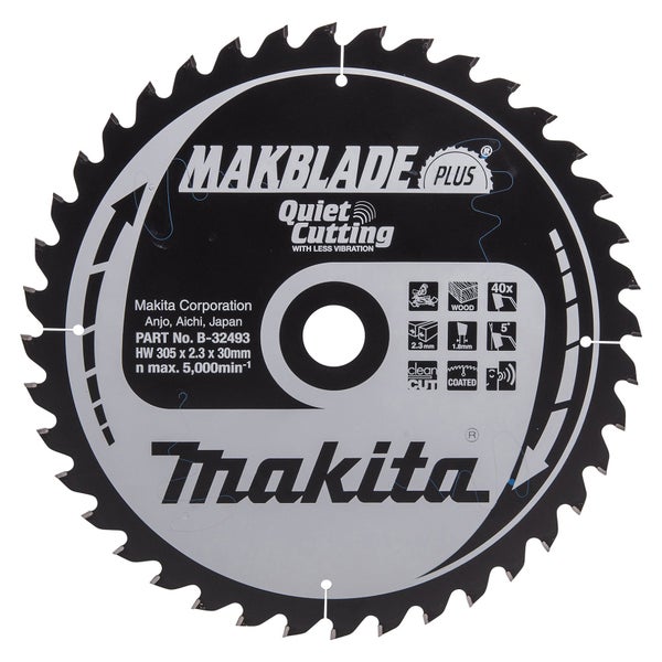 Makita Makblade Plus Sägeblatt mit einem Durchmesser von 305 Millimetern.