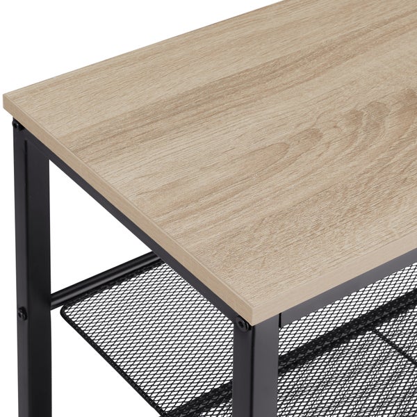 Schuhregal tectake Portsmouth 100 x 30,5 x 72,5 cm Industrial Style Industrial Holz hell, Eiche Sonoma