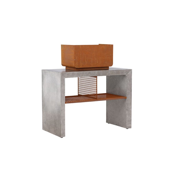 Velas Outdoorküche mit Holzgrill hellgrau. 60 X 120 X 90 cm