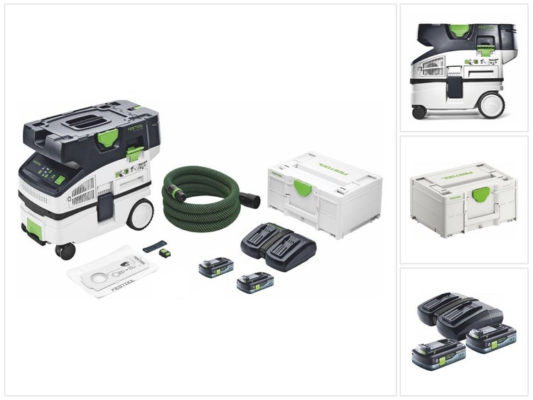 Festool CTLC MINI I-Basic Akku Absaugmobil 36 V ( 2x 18 V ) Staubkl. L + 2x Akku 4,0 Ah + Ladegerät + Systainer