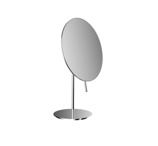 Calmwaters Rasierspiegel/Kosmetikspiegel Standspiegel, 3-fache Vergrößerung, chrom, rund, einseitige Spiegelfläche, Kristallglas, Metall, filigraner Griff, Ø 202 mm, 80BS6248