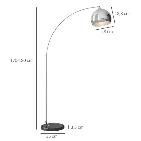 HOMCOM Stehlampe, 110-115L x 30B x 170-180H cm, Metall, Silber