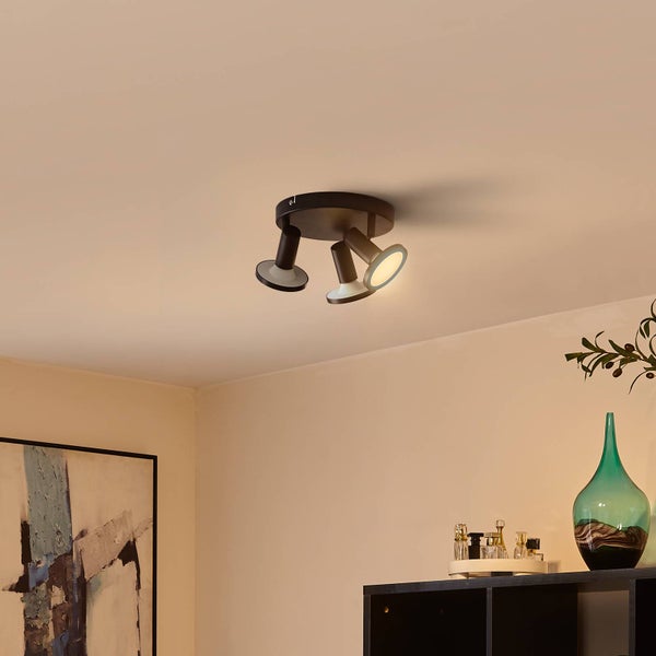 Lindby Strahler Ilda (Modern) in Schwarz aus Metall (3 flammig, GU10 ) - Deckenlampe Deckenleuchte Lampe Spot Wohnzimmerleuchte