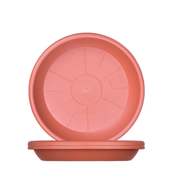 3x Blumentopf Untersetzer Ø 39 cm Farbe Terrakotta Kunststoff Blumenuntersetzer Blumentopfuntersetzer passend zu Ø 40 cm Blumentöpfen