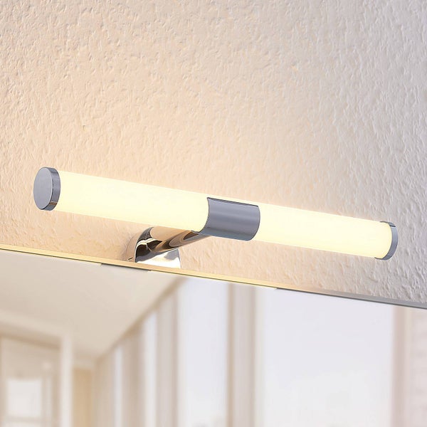 Lindby LED Wandleuchte, Wandlampe Bad Naili (spritzwassergeschützt (Modern) in Chrom (1 flammig ) - Wandleuchten Spiegelleuchte Badezimmer Wandbeleuchtung Badezimmerleuchte