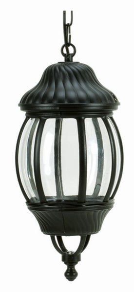 Hängeleuchte mit Kette und klarem Glaskörper