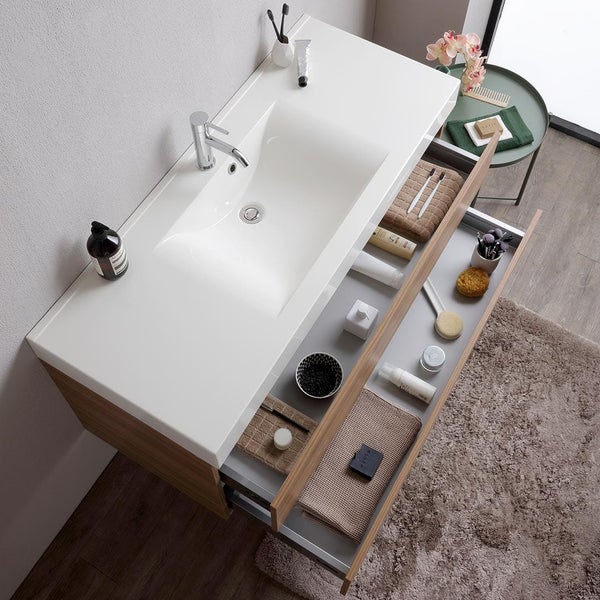 Badezimmer Waschbeckenunterschrank mit Auszügen und diversen Badutensilien