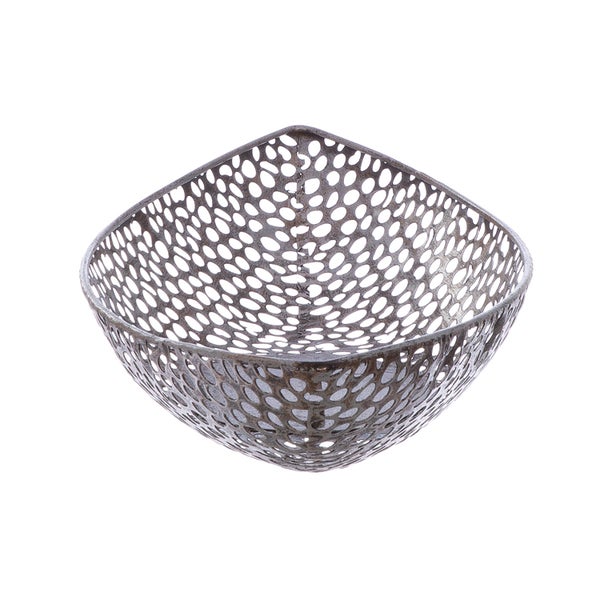 Schale GILDE Dekoobjekt Höhe 7cm Breite 59cm silberfarben Metall