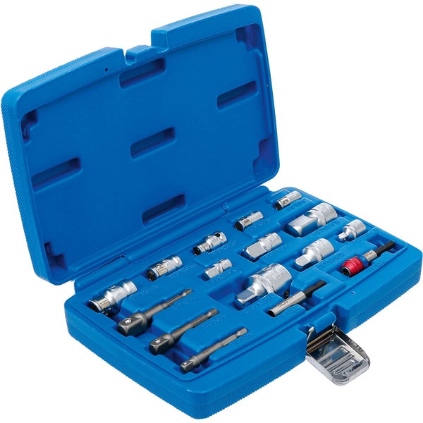 BGS Steckschlüssel-Satz mit diversen Adaptern und Verlängerungen in einem blauen Kunststoffkoffer