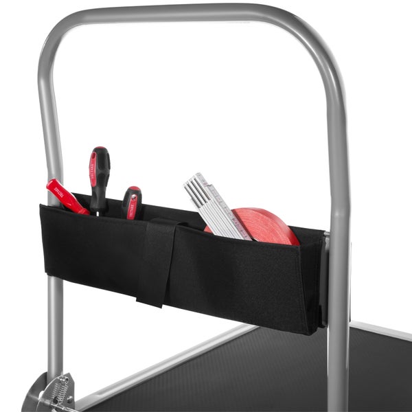 Plattformwagen tectake  Ladefläche 90 x 61 cm klappbarer Handgriff mit Aufbewahrungsfach schwarz