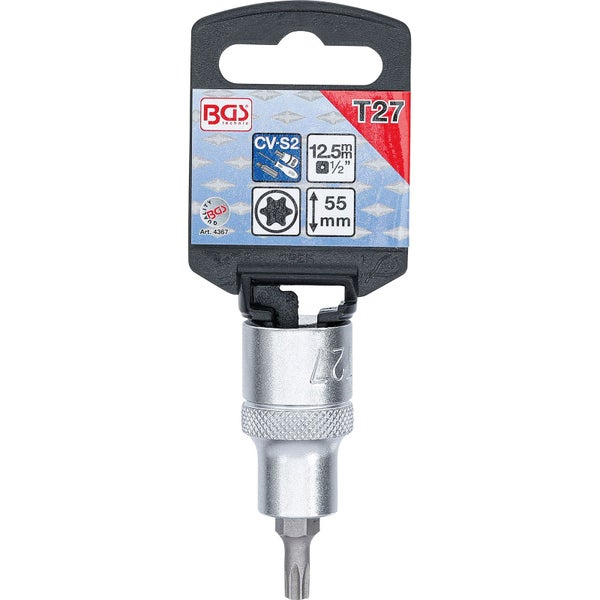 BGS Bit-Einsatz Antrieb Innenvierkant 12,5 mm (1/2) T-Profil (für Torx) T27 - 4367