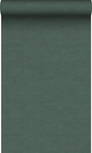 Origin Wallcoverings Tapete Leinen-Optik Moosgrün - 53 cm x 10.05 m - 347636