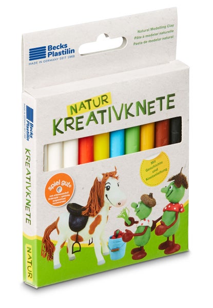 Corvus A730186 - Becks Plastilin Natur Kreativknete Pony, 10 Stangen, Knete