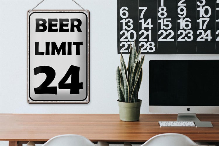 Blechschild Spruch 20x30cm BEER Limit 24 Bier