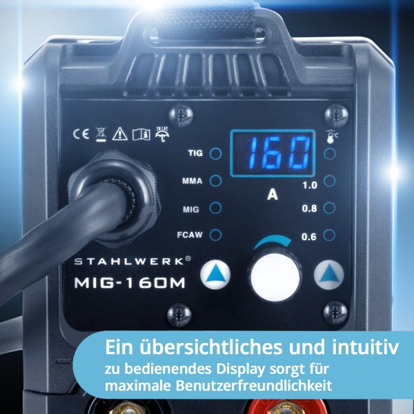 STAHLWERK Schweißgerät MIG MAG 160 M IGBT 5 in 1 Kombigerät mit 160 Ampere