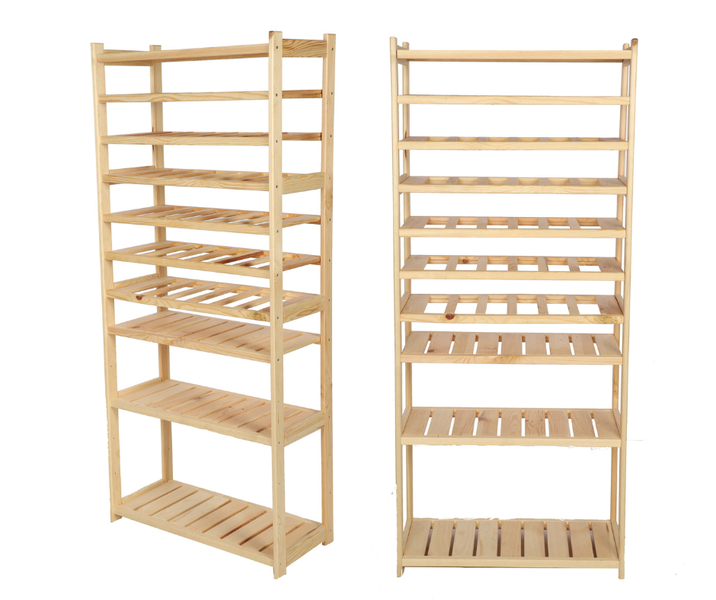 PROREGAL Weinregal SPREEWALD HxBxT 163x70x33cm 36 Flaschen auf 6 Ebenen + 4 Ablagen Massives Kiefernholz Natur