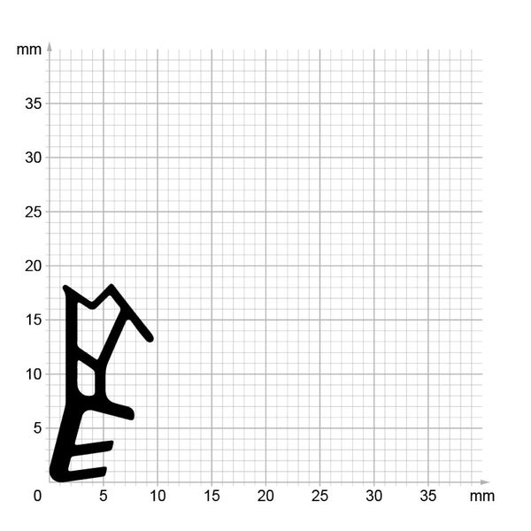 Technische Zeichnung einer Dichtung auf Millimeterpapier
