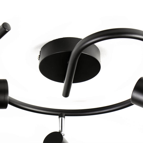 Schwarze Deckenleuchte mit mehreren Strahlern