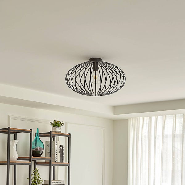 Lindby Deckenlampe Maivi (Modern) in Schwarz aus Metall (1 flammig, E27) - Deckenleuchte Lampe Wohnzimmerleuchte