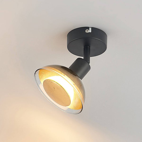 Lindby Strahler Erin in Schwarz aus Metall (1 flammig, GU10 ) - Deckenlampe Deckenleuchte Lampe Spot Wohnzimmerleuchte