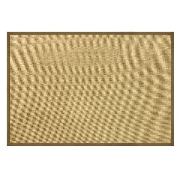 FLOORDIREKT Sisal-Teppich Tiger-Eye - aus 100% Sisal - mit Brodüre - Natur - Rand: Cappuccino - 160 x 230 cm