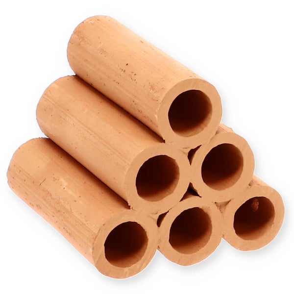 Aquariendeko Pyramide 6er Garnelenröhre Aquarium Deko Garnelen Garnelenhöhle Krebshöhle Welsröhre Laichröhre Keramik Ton terracotta