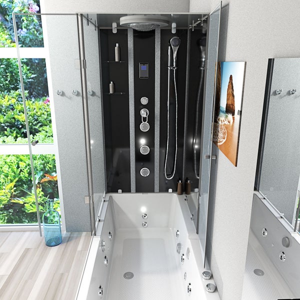 Whirlpool Dusche Kombination K05-R31-WP-EC Duschtempel 90x180 cm