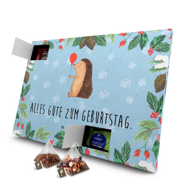 Mr. & Mrs. Panda Tee Adventskalender Igel Luftballon - Blau Pastell