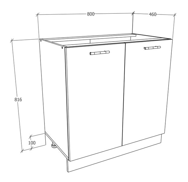 Küchenschrank B 80 cm Unterschrank Drehtüren Esilo