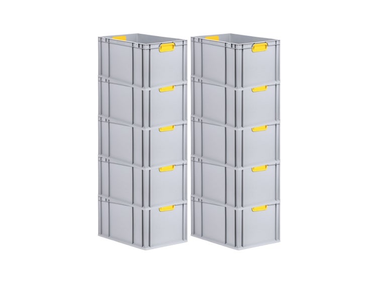 PROREGAL Eurobox Nextgen Color HxBxT 32 x 40 x 60 cm 65 Liter Griffe Gelb Geschlossen Verstärkter Boden Eurobehälter Transportbox