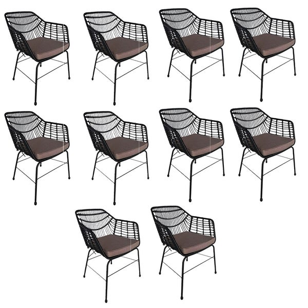 Home Deluxe Gartenstuhl inkl. Sitzkissen TARA - 63 x 60 x 82 cm wetterfest | Gartensessel, Terrassenstühle, Gartenstühle, Gartenmöbel