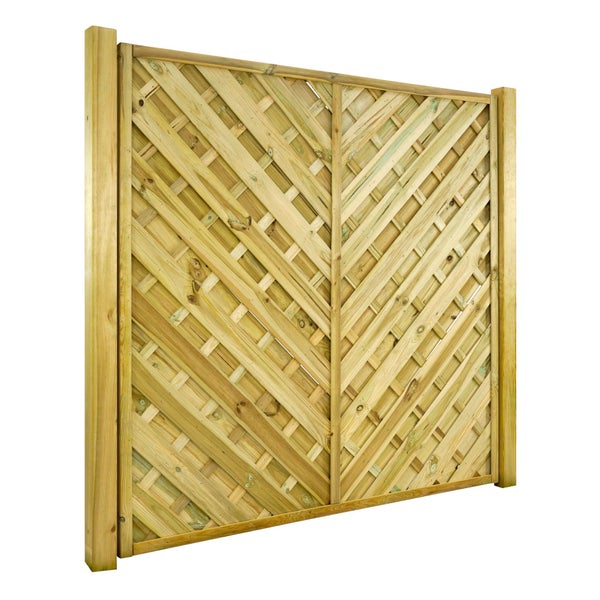 Holz Gartenzaun Element mit Rautenmuster