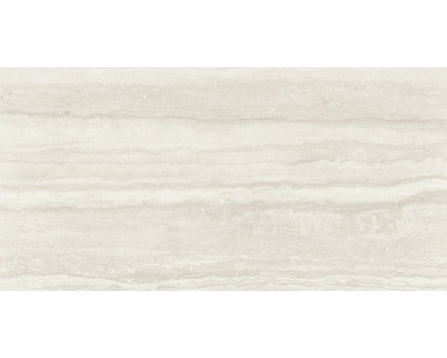 Wand- und Bodenfliese Memento Travertino bianco lappato 59x118 cm