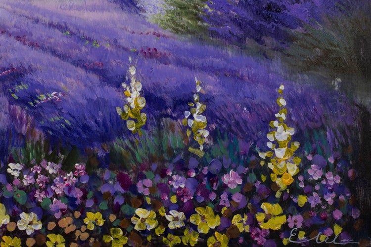 Handgemaltes Gemälde Acrylfarbe 90x60cm Grün