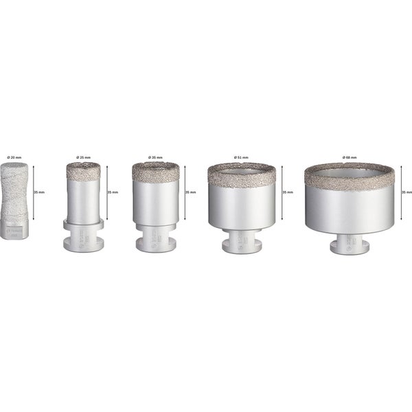 Bosch PRO Ceramic dry X-Lock Bohrkronen-Set 68; 51; 35; 25; 20 x 33 mm - 2608576669