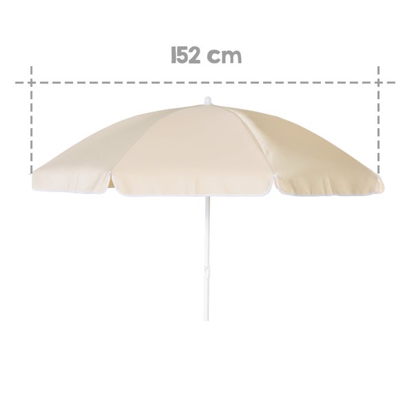 ROBA Sonnenschirm-Set, mit Metallgestell, in beige, Befestigungsleiste grau lasiert