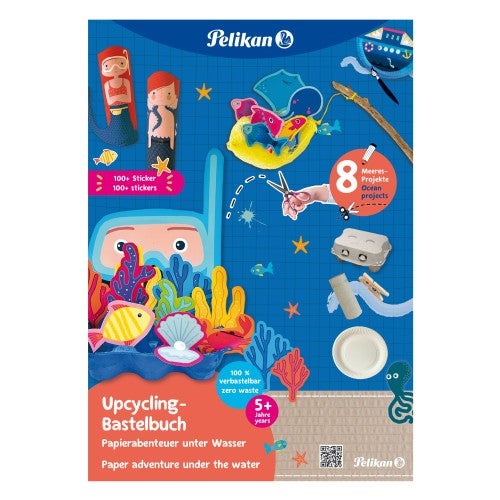 Pelikan Upcycling Bastelbuch DIN A4 Meereswelt mit Sticker, 32 Seiten
