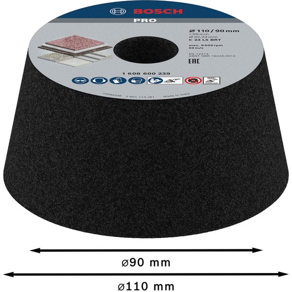 Bosch PRO Metal Konischer Schleiftopf 90 x 110 x 55 mm G24 - 1608600239
