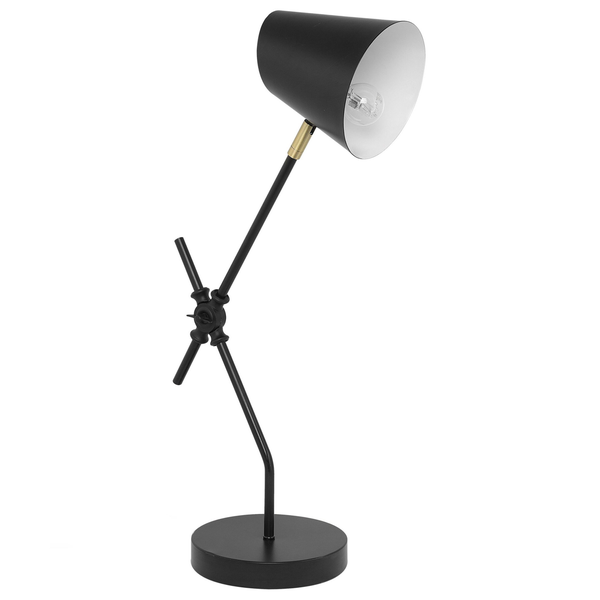 Schreibtischlampe HORTON verstellbar Metall Schwarz