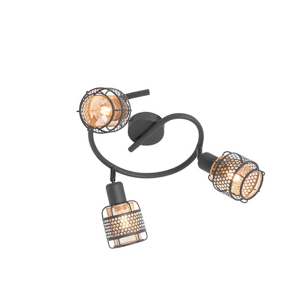 Deckenleuchte mit drei Leuchten in Gitteroptik